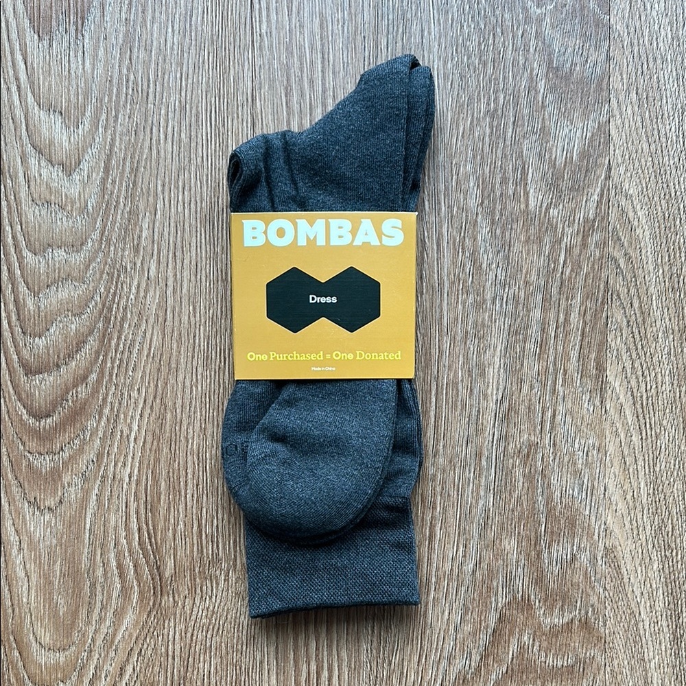Bombas Men's Dark Charcoal Gray Dress Socks